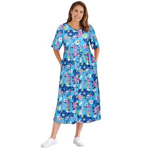 Woman Within Petite Button-Front Essential Dress - 1 of 4