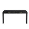 MAYEERTY Retro Silhouette Console Table with Open Style Two Top Drawers for Entrance Living Room Dining Room Antique Black - 4 of 4