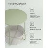 Simple Trending Small Bedside Table with Fabric Basket Laurel Green + Cream White - 4 of 4