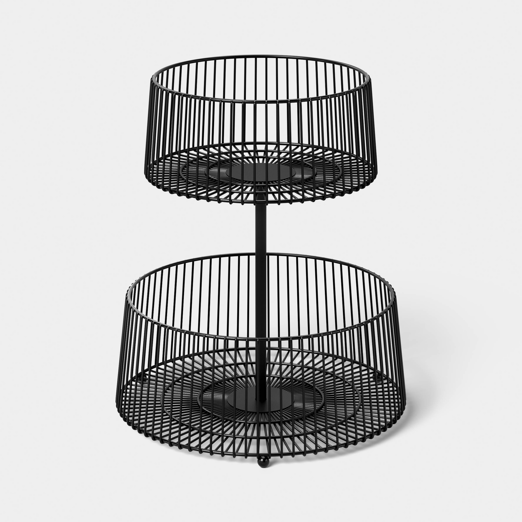 Wire Black 2 Tier Basket Black - Room Essentials™