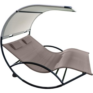 Vivere Cocoa Aluminum Double Chaise Rocker - 1 of 4