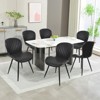 CLIHOME 2 Pieces Armless Dining Chairs, Modern Leather Upholstered Chairs with Comfy Backrest and Sturdy Metal Legs 20" Height - 4 of 4