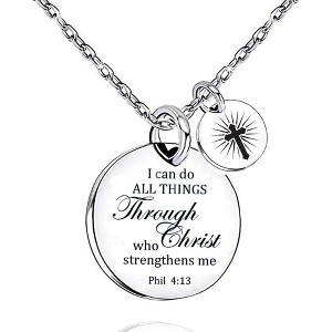 Christian Cross Necklace for Women - Bible Verse Pendant, Faith Jewelry Gift - 1 of 4