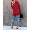 Clearlove Women’s Curved Front Pocket Duster Cardigan Buttonless Open Knit Sweater Wrap Coat - 3 of 3