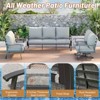 EROMMY 5 PCS Outdoor Metal Conversation Set With 360° Swivel Rocking Chairs, Sofa, Loveseat & Coffee Table For Patio, Garden, Deck Or Poolside - 4 of 4