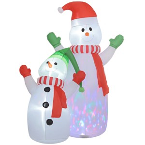 ChicFurnit Inflatable Holiday Decorations 8FT Christmas Snowman Inflatable Decoration for Holiday Yard Display, White, 74.8"*43.3"*94.5" - 1 of 4