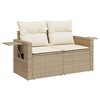 vidaXL 6 Piece Patio Sofa Set with Cushions - Beige and Cream - 4 of 4