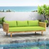 VisioGear Daybed, 3 Seater Daybed Conversation Set with Arms, Green, 67.5"*32"*24.25" - 2 of 4