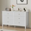 Heynemo 6 Drawer Dresser, Fluted Modern Wood Dresser with Ball Bearing Slide, Ideal for Bedroom TV Stand Storage Cabinet - 2 of 4