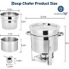 7QT Soup Chafer Set, Stainless Steel Round Soup Warmer with Pot, Notched Lids & Fuel Holders, Commercial Food Warmer for Buffets Events Party - 3 of 4