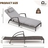 Outdoor Chaise Lounge Set of 2, PE Rattan Wicker Patio Lounge Chair w/ 5-Level Backrest, Cushion, Armrest and Wheels, for Garden, Pool, Beach - 2 of 4