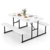 Costway Picnic Table Bench Set for 2-4 People Outdoor Rectangular Camping Dining Table Black/Gray/Green/White - 2 of 4