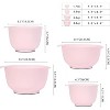 Nesting Plastic Mixing Bowl Set, 4 Piece Mixing Bowl Set with Pour Spouts, Size 1.7, 2.5, 3.5 and 4.5qt, for Prepping, Mixing, Baking, Cooking(Pink) - 4 of 4