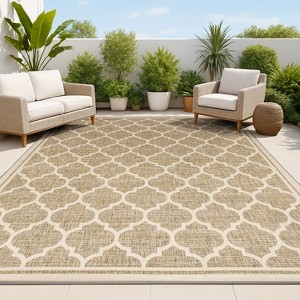 JONATHAN Y Trebol Moroccan Trellis Textured Weave Indoor/Outdoor Area Rug - 1 of 4