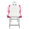 vidaXL 4-Zone Foldable Massage Table Aluminum White and Pink - 2 of 4