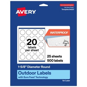 Avery Outdoor Waterproof Labels, 1-5/8" Diameter Round - 1 of 4