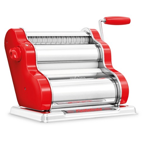 GOURMEX Red Stainless Steel Manual Pasta Maker Machine