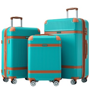 3pc Lightweight Luggage Sets,  Expandable Hardshell Spinner Suitcase with TSA Lock 20''/24''/28'' 4M -ModernLuxe - 1 of 4
