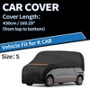 Unique Bargains Car Cover Half Cover for K CAR Size S Aluminum Film Spunlace Cotton 169.29" Black - 2 of 4