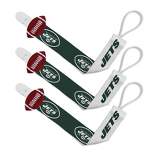 BabyFanatic Officially Licensed Unisex Baby Pacifier Clip 3-Pack NFL New York Jets