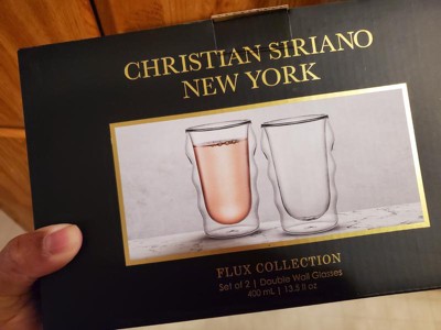 Joyjolt Christian Siriano Flux Double Wall Insulated Glass Cups