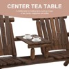 Aghana Digitals Carbonized Fir Wood 2-Seat Adirondack Patio Bench with Center Coffee Table - - 4 of 4