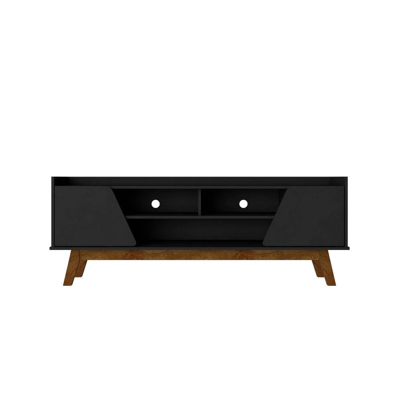 Marcus Mid-Century Modern 5 Shelf TV Stand for TVs up to 65&#34; Matte Black - Manhattan Comfort, 1 of 7