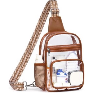 Large Transparent Sling Backpack, Stadium Compliant Clear Crossbody Bag, for Sports Events, Venue Security - 1 of 4