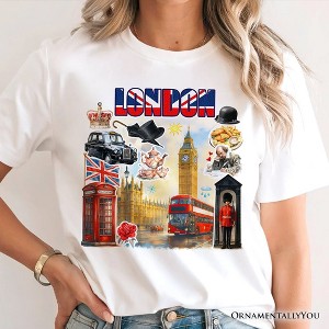 Classic London Artwork City Full of Landmarks T-Shirt, Vintage Tee and Souvenir of England | OrnamentallyYou - 1 of 4