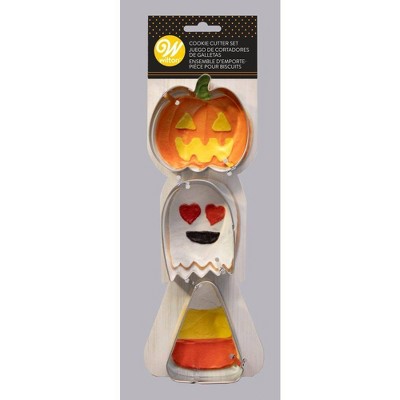 Wilton 3pc Cookie Cutter Set Silver: Halloween Tinplate Hand Washable Baking Tools