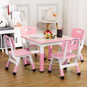 Kids Table and Chairs Set, Height Adjustable Desk for Ages 2-10, Arts & Crafts Table, Non-Slip Legs, for Classrooms Daycares - 1 of 4