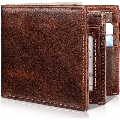 Paaaawaters Mens Wallet Genuine Leather Bifold RFID Blocking Wallet for Men