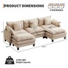 112" L-Shaped Sofa, Modular Sectional Sofa, Comfy Deep Seat Convertible Couch with Ottoman, Modern Minimalist Chenille Couch for Living Room - 2 of 4