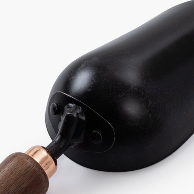 Walnut and Black Stainless Steel Garden Scoop with Ergonomic Handle