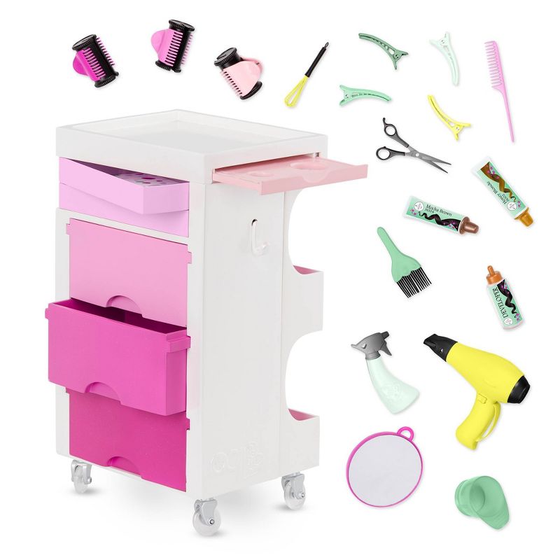 Our Generation Salon Cart &#38; Styling Accessories Set for 18&#34; Dolls, 1 of 9