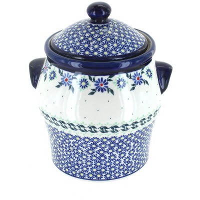 Blue Rose Polish Pottery 1100 Zaklady Large Canister