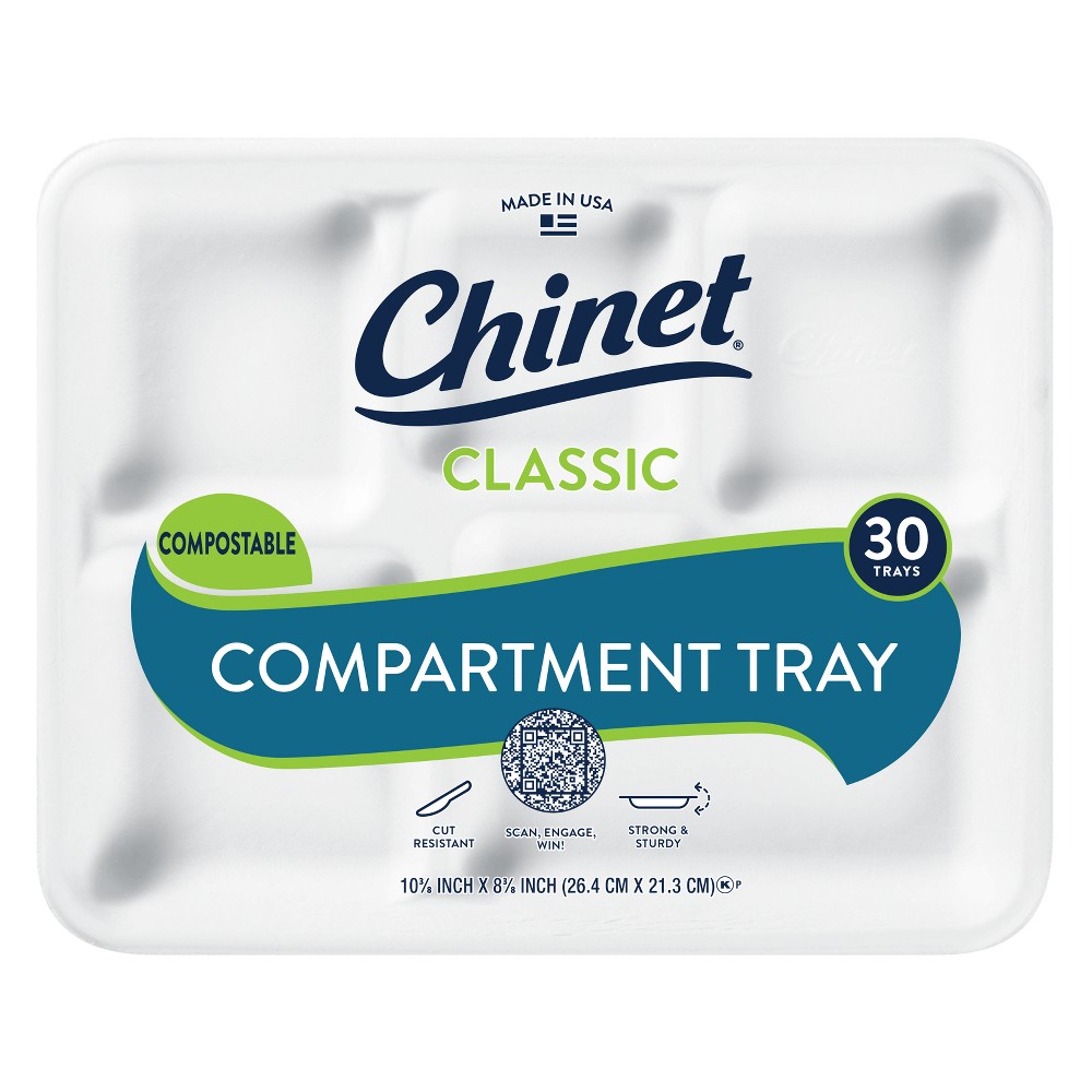 Photos - Other tableware Chinet Classic Compartment Tray 10 3/8" x 8 3/8" - 30ct