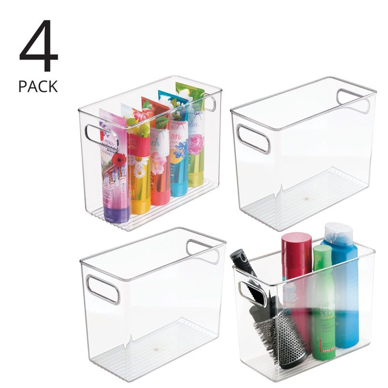 mDesign Plastic Bathroom Vanity Storage Organizer Bin with Handles, 2 of 9