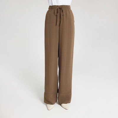 Women's Pull-On Linen Like Straight Leg Pants - A New Day™