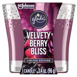Glade Small Jar Candle - Velvety Berry Bliss - 3.4oz