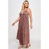 Slickblue Women's, Floral Print Maxi Dress, Tie Back, Rust Color, Summer Occasion Wear, Size 1XL to 3XL - 3 of 4