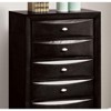 ORRD Black Finish 5-Drawers Chest 1pc Oval Knob Handles Transitional Bedroom Furniture - 2 of 4