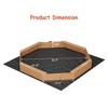 Kids Wooden Sandbox with Lid, Large Outdoor Sand Box with Bench - 3 of 4