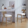 PAGED Bar Stools Set of 2, Modern Wooden Upholstered Swivel Counter Height Bar Chair with Nailhead Trim for Bar, Kitchen, Dining Room - 2 of 4