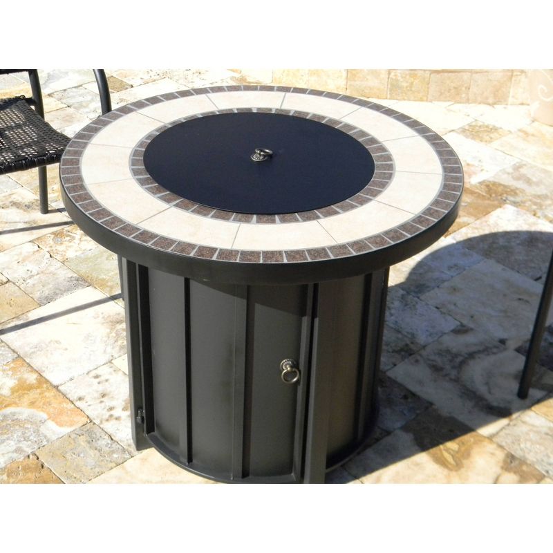 Round Tile Top Outdoor Fire Pit - AZ Patio Heaters, 4 of 7