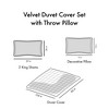 Sapphtopaz Blush Crushed Velvet Comforter Set Duvet Cover Set, Diamond Quilted Bedding Set with Throw Pillows, Machine Washable - 4 of 4