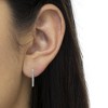 Haus of Brilliance Silver 1.0 cttw Diamond 4 Leaf Clover Shape Hoop Earrings - 4 of 4