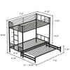 GDFStudio Navagio Metal Pull-Out Bunk Bed with Guardrail and Built-In Ladder - 3 of 4