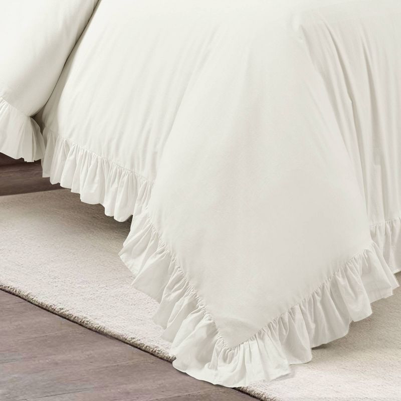Lush Decor 3pc California King Reyna 100% Cotton Duvet Cover Set White, 5 of 9