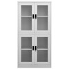 vidaXL Gray Office Cabinet - Steel and Tempered Glass- Scandinavian Style, Lockable with Adjustable Shelves, 35.4"x15.7"x70.9" - 3 of 4